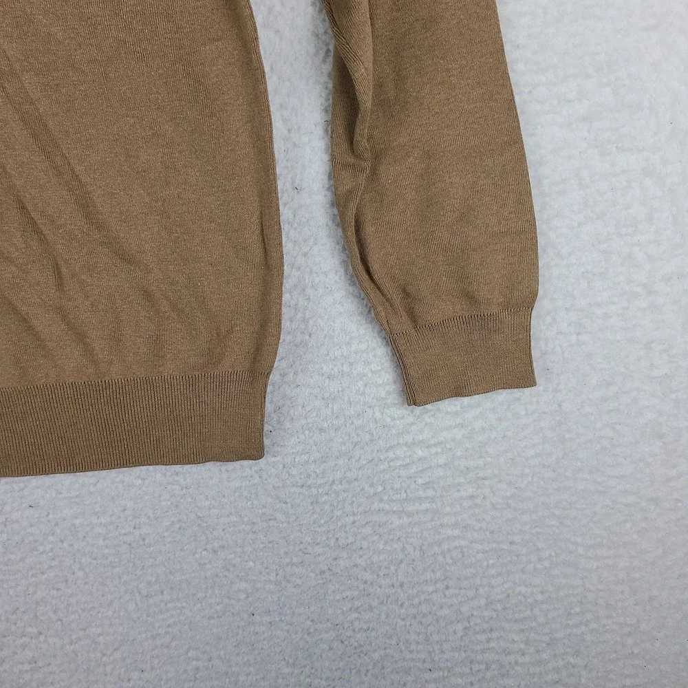 Polo Ralph Lauren Sweater Mens Medium Brown V Neck Pima Cotton Sweatshirt